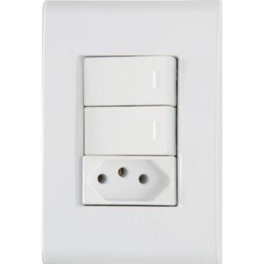 Imagem de Conj 4x2 2 Int Simples 10 A 250 V e 1 Tomada 2p+t 10 A 250 V