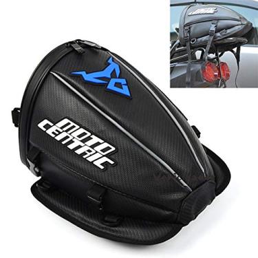 Imagem de Bolsa traseira de motocicleta à prova d'água multifuncional, couro esportivo, motocicleta, durável, placa azul