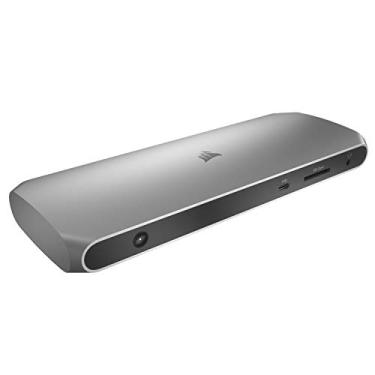 Imagem de Corsair TBT100 Thunderbolt 3 Dock – carregamento de 85 W, suporte duplo 4 K 60 Hz, 2 HDMI, 40 Gb/s, USB-C Gen 2 (15 W) x2, USB-A 3.1 (7,5 W) x2, Gigabit Ethernet – para laptops Mac e PC