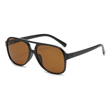 Imagem de Clássico Retro Vintage Piloto Óculos de Sol Feminino Masculino Grande Grande Armação Grande Luxo Óculos de Sol, 05, Como Imagem