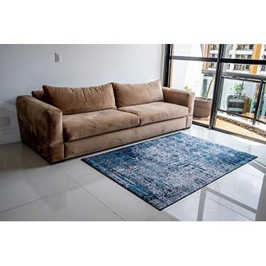 Imagem de Tapete Carpete Para Sala Ou Quarto Antiderrapante 130x190 Pienzatex Cor: Azul