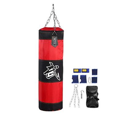 Imagem de Saco de pancada, saco de pancada de lona para treinamento de boxe infantil, saco de boxe sem enchimento com corrente para meninos e meninas - sem enchimento (1# 80 cm)