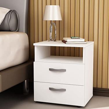 Imagem de Mesa De Cabeceira 390x320cm 2 Gavetas Em Mdp Netmobil (Branco)