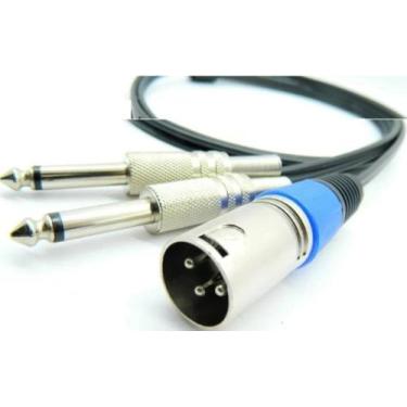 Imagem de Cabo Audio Xlr Splitter Y 1M Xlr Dmx Macho X 2 P10 Mono - Ld