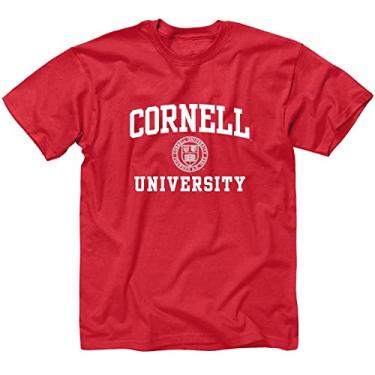 Imagem de Camiseta de algodão para adultos Ivysport, manga curta, com logotipo oficial da NCAA Colleges, Cornell - Red, Small
