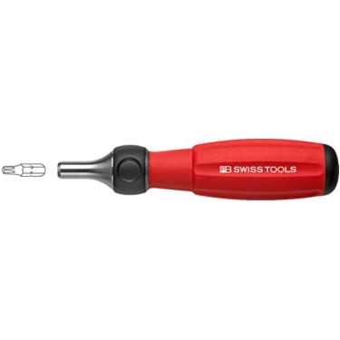 Imagem de PB Swiss Tools Chave de fenda catraca PB 8510.R-30 | 100% fabricada na Suíça | Suporte magnético para brocas C6 de 1/10.2 cm, comprimento da lâmina 30 mm