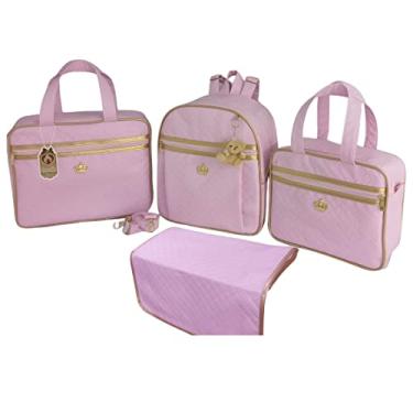 Imagem de Kit Bolsa Bebê Saída Maternidade Com Mochila e Trocador + Chaveiro (cor rosa)