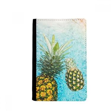 Imagem de Porta-passaporte de água azul com imagem de frutas vermelhas de abacaxi notecase burse capa carteira porta-cartão, Multicolor