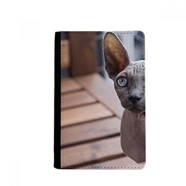 Imagem de Porta-passaporte de fotografia de gato com orelhas grandes de animal capa carteira burse bolsa para cartão, Multicolorido.