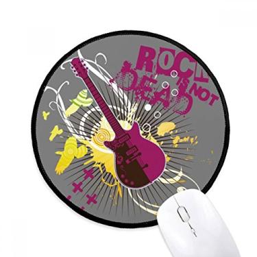Imagem de DIYthinker Rock Music Guitar Instrumento Musical Mouse Pad Desktop Office Tapete Redondo para Computador