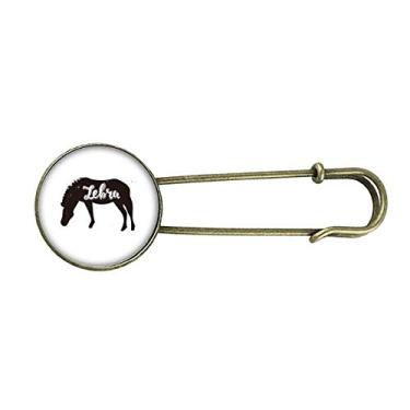 Imagem de Broche de metal preto e branco Pinto retrô de animal
