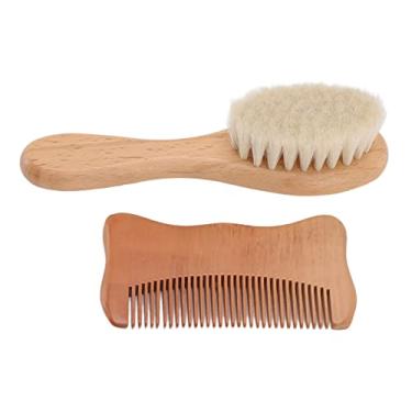 Imagem de Deosdum Escova de cabelo de lã escova de barba pente de madeira bonito orelha de gato pente de cabelo para homens estilo de cabelo bebê