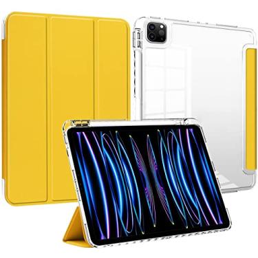 Imagem de Capa para iPad Pro 11 polegadas 4ª/3ª/2ª/1ª geração (2022/2021/2020/2018) com suporte de lápis, suporta [despertar/hibernar automático] e carregamento sem fio para lápis Gen 2