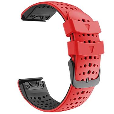 Imagem de HAZELS Pulseira de silicone esportiva pulseira de pulso para Garmin Fenix 7 6 6 Pro Fenix 5 Forerunner 935 945 EasyFit liberação rápida 22mm pulseira (cor: 6, tamanho: para abordagem S60 S62)