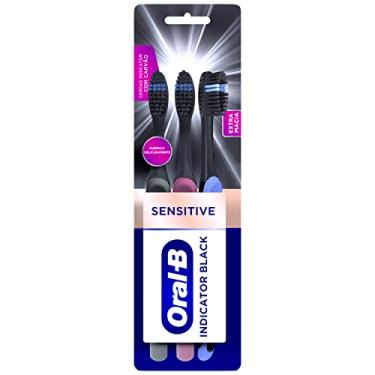 Imagem de Escova de Dente Oral-B Indicador Black Charcoal 3 Unidades