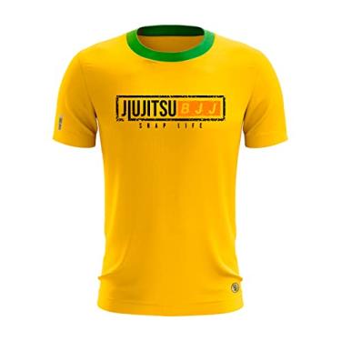 Imagem de Camiseta Jiu Jitsu Padrão Shap Life Laranja Gym Unissex Cor:Amarelo;Tamanho:G