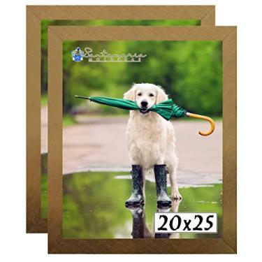 Imagem de Kit 2 Porta Retrato Molduras 20x25 Dourado