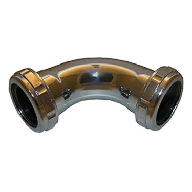 Imagem de LASCO 03-3851 Junta deslizante de latão cromado de 3,8 cm ambas as extremidades cotovelo de 90 graus com porcas e arruelas