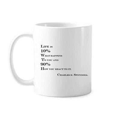 Imagem de Caneca clássica com citação What is Life Caneca de cerâmica branca presente com alças 350 ml