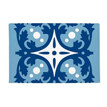 Imagem de DIYthinker Blue Talavera Flower Decorative Ilustration Ground Mat Tapete antiderrapante para porta de banheiro