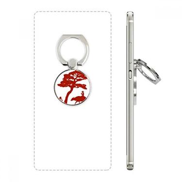Imagem de Suporte de anel de telefone com contorno da cultura de árvore de vaca da China com laço ajustável
