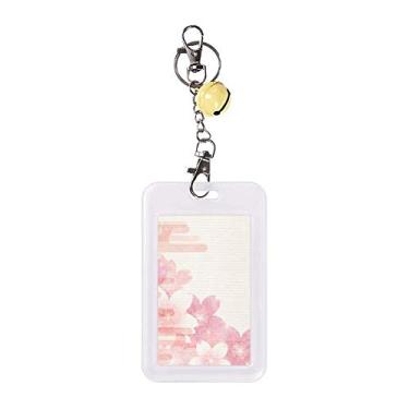 Imagem de Sakura Flower Pink Pattern Japan Badge protetor de cartão de crédito amarelo Bell