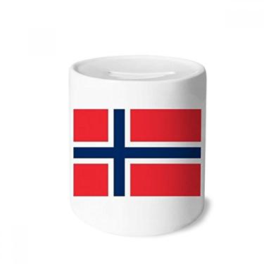 Imagem de DIYthinker Caixa de moedas de cerâmica com bandeira nacional da Noruega, país da Europa, porta-moedas