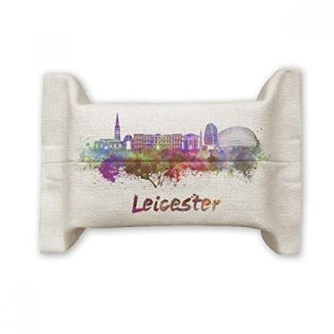 Imagem de Leicester Britain City Suporte de capa de papel para lenços faciais de algodão e linho
