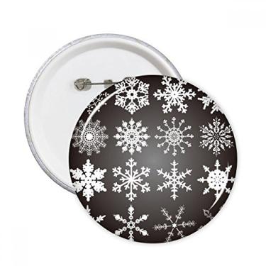 Imagem de Ilustração de Floco de Neve Feliz Natal Pinos Redondo Emblema Decoração de Roupas Presente 5 peças