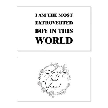 Imagem de Cartão de felicitações I Am The Extroverted Boy New Year Festival Bless Message Present