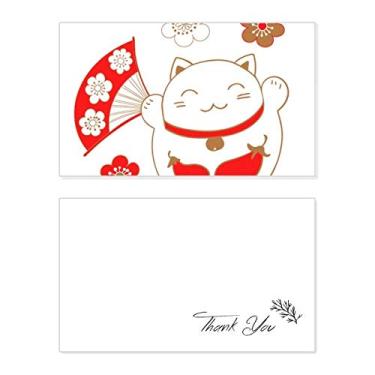 Imagem de Japan Lucky Fortune Flor de gato cobre cartão de agradecimento aniversário aniversário saudações casamento agradecimento