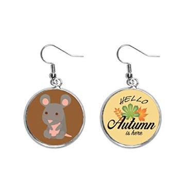 Imagem de Brinco de folha de outono com desenho animado infantil adorável do zodíaco