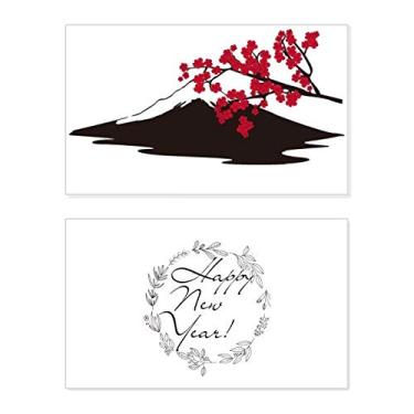 Imagem de Cartão de felicitações japonês Sakura e Padrão Ano Novo Cartão Bless Mensagem Presente