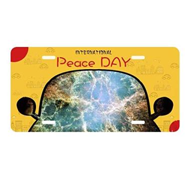 Imagem de DIYthinker Placa de carro misteriosa da nebulosa do universo espacial, etiqueta para decoração de carro