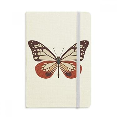 Imagem de Caderno com estampa de borboleta em rosa pálido e vermelho, capa dura oficial, diário clássico