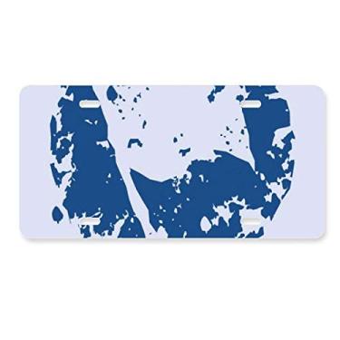 Imagem de DIYthinker Bandeira azul design de ilustração redonda placa de carro decoração de carro acessório de aço inoxidável