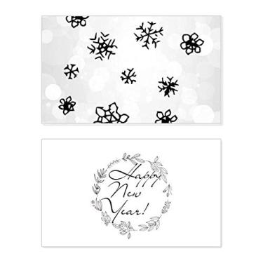Imagem de Floco de neve com estampa de clima pintado à mão, ano novo, cartão de felicitações, mensagem de abençoamento presente