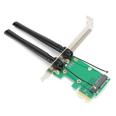 Imagem de Placa adaptadora, mini cartão adaptador PCI-E para PCI-E com antena amplamente compatível para placa de rede para roteador (antena 2DB)