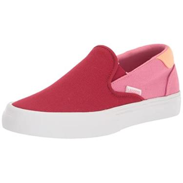 Imagem de Lacoste Tênis unissex infantil Jump Serve Slip on, Vermelho escuro/rosa, 5 Big Kid