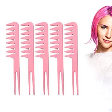 Imagem de Pente de dentes largos, 10 peças de pente de tintura de cabelo durável ABS para dentes largos seguro brilhante multiuso pente de tintura de cabelo para pentear a tintura de cabelo