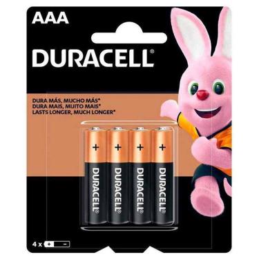 Imagem de Pilha alcalina Duracell AAA MN2400B4 cartela com 4 unidades