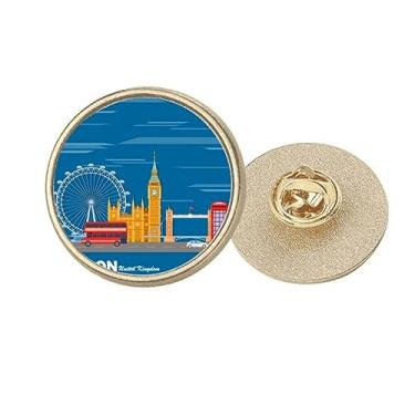 Imagem de London Eye Brooch Clip de broche dourado de metal redondo, Medium, não aplicar