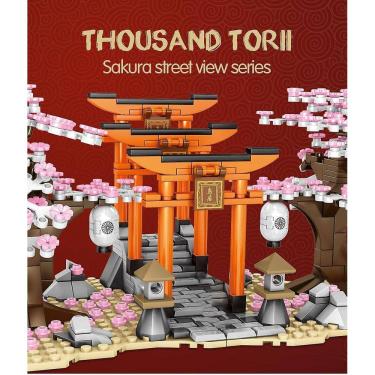 Imagem de City Street View Idea Sakura Bricks Friends Cherry Blossom Diy Creator House Tree Building Blocks Toys (#601075)