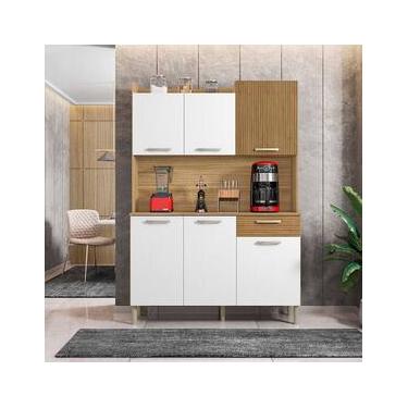 Imagem de Cozinha Compacta Kit`s Paraná Florence com 6 Portas, 1 Gaveta e 2 Prateleiras - 121,5cm de largura