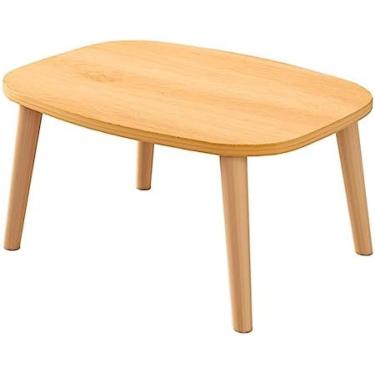 Imagem de Mesa De Centro Dobrável De Madeira Retangular, Mesa Baixa Para Sentar No Chão, Espaço Pequeno, Sala Tatami Japonesa Minimalista, Adequada Para Estudo, Trabalho, Leitura,Cor Madeira,70cm,Enchanting