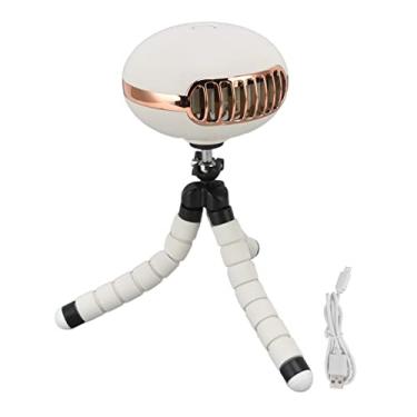 Imagem de Vomeko Ventilador de carrinho de bebê em forma de polvo, 3 velocidades de ar, alimentado por USB/bateria, ventilador portátil portátil, 3W, clipe compatível com carrinhos, berços e cercadinhos, flexível e silencioso. (Branco)