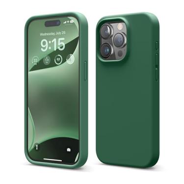 Imagem de elago Compatível com iPhone 15 Pro, capa protetora de corpo inteiro de silicone líquido, forro de microfibra macia à prova de choque antiarranhões de 6,1 polegadas (verde alpino)