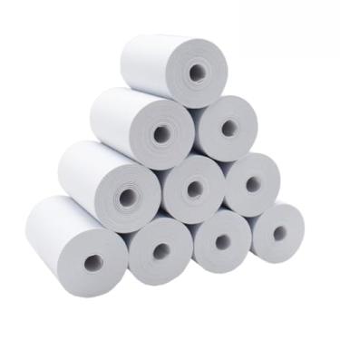 Imagem de 10 Bobinas Térmica Para Mini Impressora Térmica e Máquinas de Cartão 57mm com 16metros de Papel Excelente Qualidade Branca Entrega Rápida