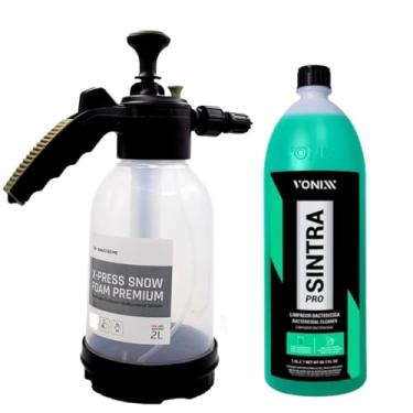 Imagem de Pulverizador X-Press 3 em 1 Snow Foam 2 Litros Waxtreme + Limpador Bactericida de Interiores Autmotivo Sintra Pro Concentrado 1,5 Litros Vonixx