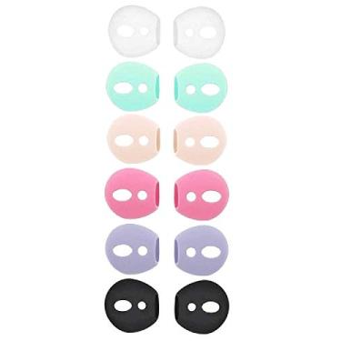 Imagem de BLLQ 5 pares de capas de fone de ouvido com pontas de orelha super finas compatíveis com o Air Pod tanto 2 e 1 fone de ouvido sem fio, cabe na capa de fone de ouvido, 6 cores 6 pares
